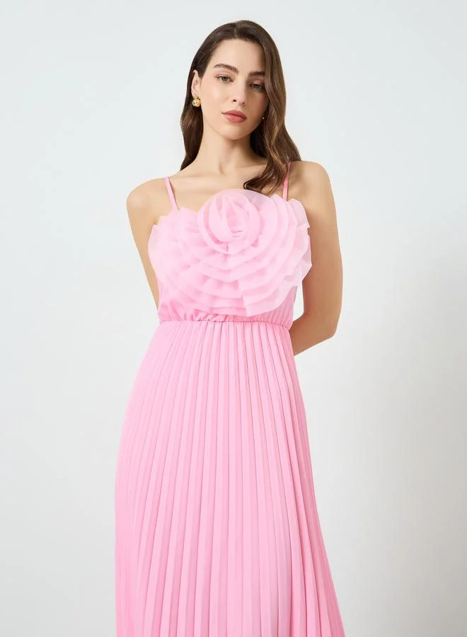 تايك تو فستان طويل بلا أكمام وتفاصيل أزهار كبيرة للنساء